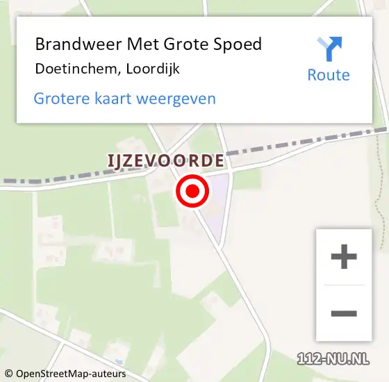 Locatie op kaart van de 112 melding: Brandweer Met Grote Spoed Naar Doetinchem, Loordijk op 16 augustus 2023 13:45