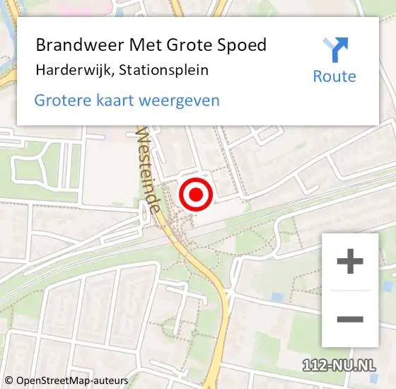 Locatie op kaart van de 112 melding: Brandweer Met Grote Spoed Naar Harderwijk, Stationsplein op 16 augustus 2023 14:18