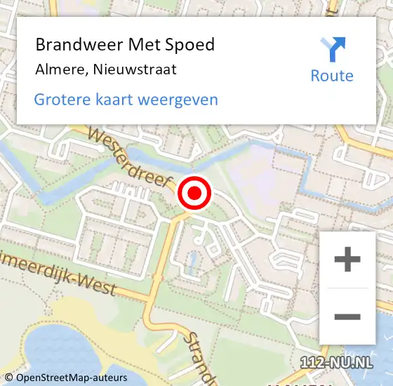 Locatie op kaart van de 112 melding: Brandweer Met Spoed Naar Almere, Nieuwstraat op 13 oktober 2013 15:51