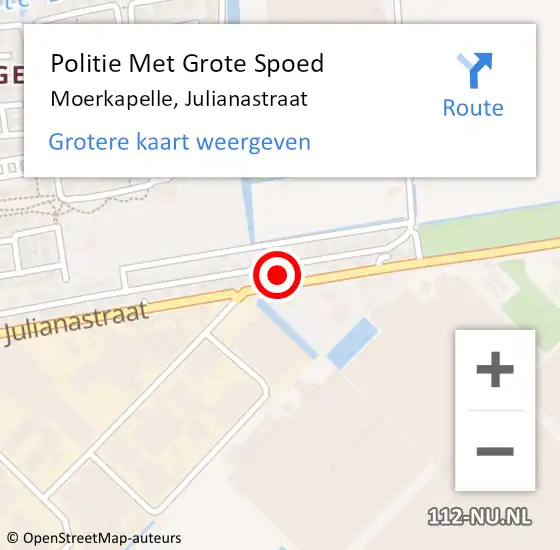 Locatie op kaart van de 112 melding: Politie Met Grote Spoed Naar Moerkapelle, Julianastraat op 16 augustus 2023 16:36