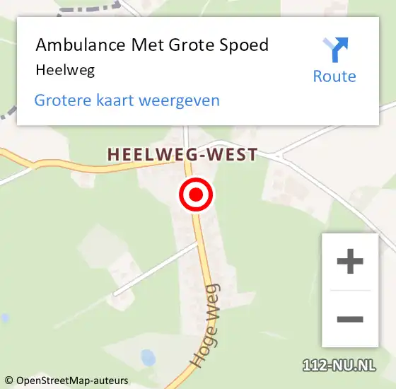Locatie op kaart van de 112 melding: Ambulance Met Grote Spoed Naar Heelweg op 16 augustus 2023 16:36