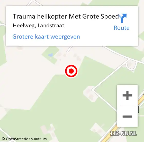 Locatie op kaart van de 112 melding: Trauma helikopter Met Grote Spoed Naar Heelweg, Landstraat op 16 augustus 2023 16:40