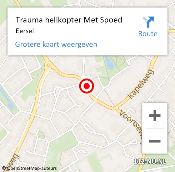 Locatie op kaart van de 112 melding: Trauma helikopter Met Spoed Naar Eersel op 16 augustus 2023 17:17