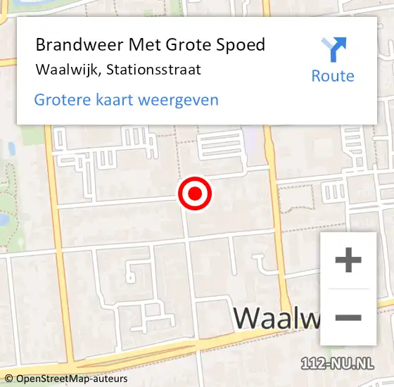 Locatie op kaart van de 112 melding: Brandweer Met Grote Spoed Naar Waalwijk, Stationsstraat op 16 augustus 2023 17:22