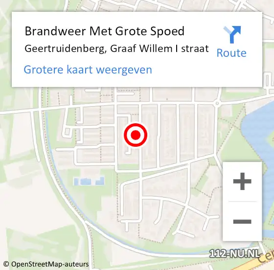 Locatie op kaart van de 112 melding: Brandweer Met Grote Spoed Naar Geertruidenberg, Graaf Willem I straat op 16 augustus 2023 18:52