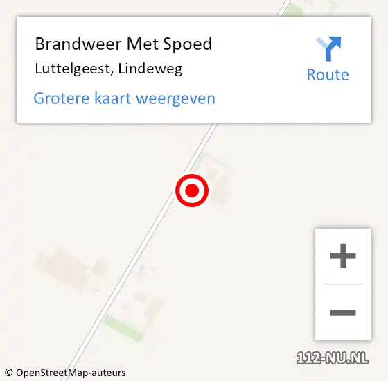 Locatie op kaart van de 112 melding: Brandweer Met Spoed Naar Luttelgeest, Lindeweg op 4 september 2014 23:57