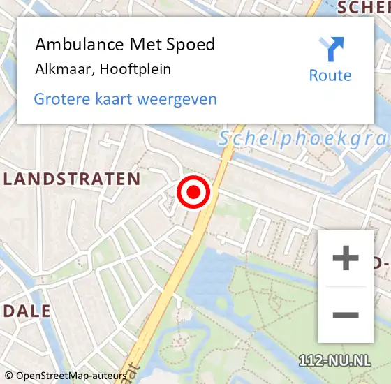 Locatie op kaart van de 112 melding: Ambulance Met Spoed Naar Alkmaar, Hooftplein op 16 augustus 2023 19:15