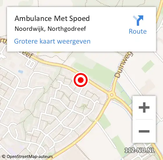 Locatie op kaart van de 112 melding: Ambulance Met Spoed Naar Noordwijk, Northgodreef op 16 augustus 2023 20:38