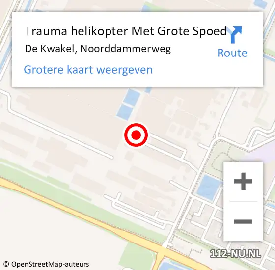 Locatie op kaart van de 112 melding: Trauma helikopter Met Grote Spoed Naar De Kwakel, Noorddammerweg op 16 augustus 2023 23:05