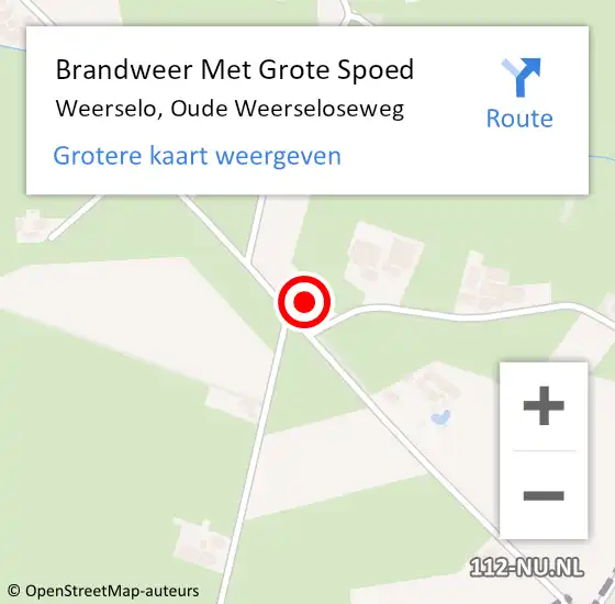 Locatie op kaart van de 112 melding: Brandweer Met Grote Spoed Naar Weerselo, Oude Weerseloseweg op 17 augustus 2023 02:16