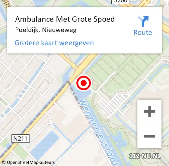 Locatie op kaart van de 112 melding: Ambulance Met Grote Spoed Naar Den Haag, Nieuweweg op 17 augustus 2023 02:57