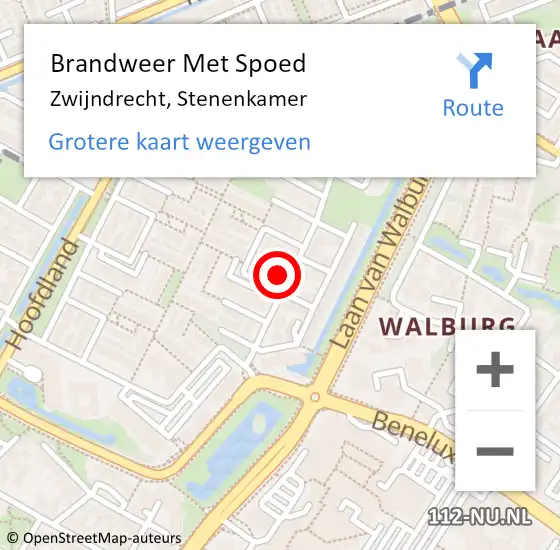Locatie op kaart van de 112 melding: Brandweer Met Spoed Naar Zwijndrecht, Stenenkamer op 17 augustus 2023 03:53