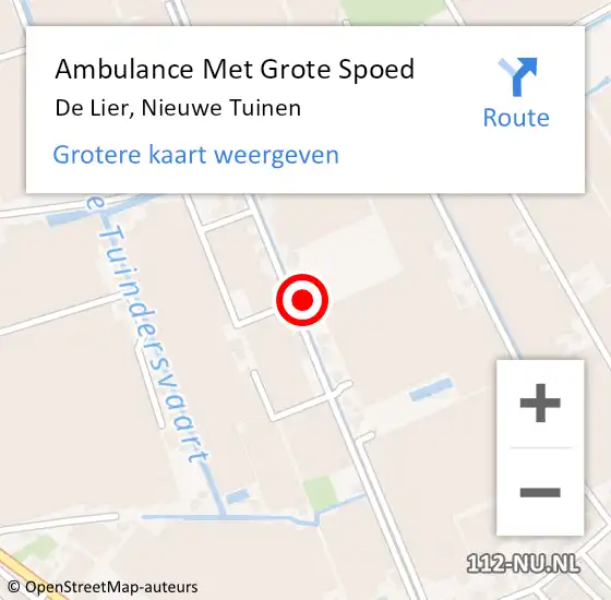 Locatie op kaart van de 112 melding: Ambulance Met Grote Spoed Naar De Lier, Nieuwe Tuinen op 17 augustus 2023 07:03