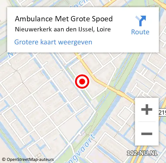 Locatie op kaart van de 112 melding: Ambulance Met Grote Spoed Naar Nieuwerkerk aan den IJssel, Loire op 17 augustus 2023 10:09