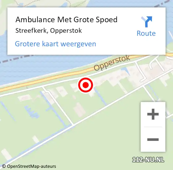 Locatie op kaart van de 112 melding: Ambulance Met Grote Spoed Naar Streefkerk, Opperstok op 17 augustus 2023 10:12