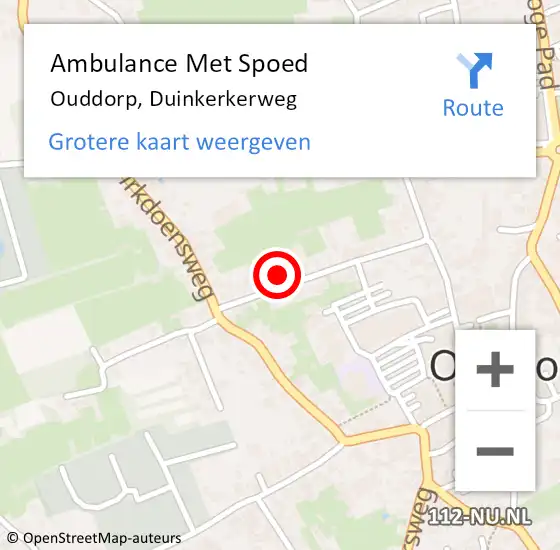 Locatie op kaart van de 112 melding: Ambulance Met Spoed Naar Ouddorp, Duinkerkerweg op 17 augustus 2023 10:15