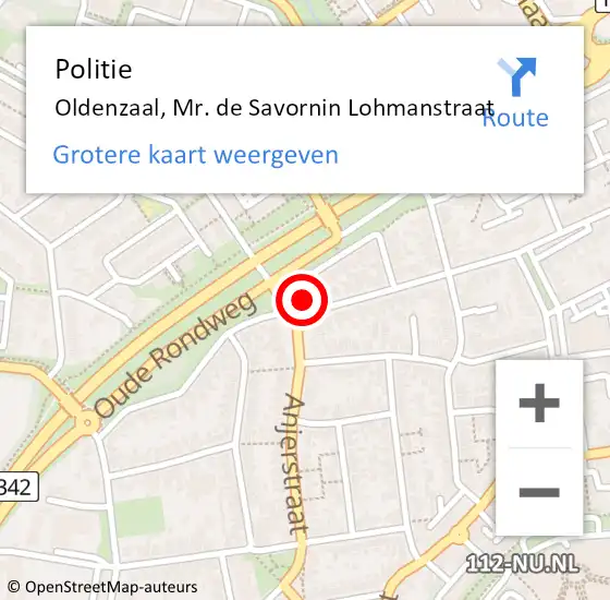 Locatie op kaart van de 112 melding: Politie Oldenzaal, Mr. de Savornin Lohmanstraat op 17 augustus 2023 10:44