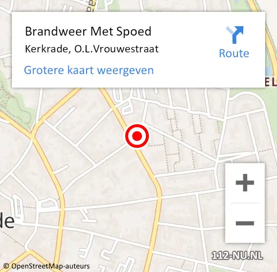 Locatie op kaart van de 112 melding: Brandweer Met Spoed Naar Kerkrade, O.L.Vrouwestraat op 17 augustus 2023 12:06