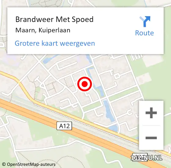 Locatie op kaart van de 112 melding: Brandweer Met Spoed Naar Maarn, Kuiperlaan op 17 augustus 2023 12:26