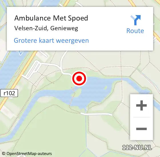 Locatie op kaart van de 112 melding: Ambulance Met Spoed Naar Velsen-Zuid, Genieweg op 17 augustus 2023 13:52