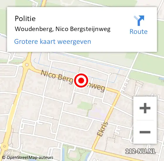 Locatie op kaart van de 112 melding: Politie Woudenberg, Nico Bergsteijnweg op 17 augustus 2023 13:52
