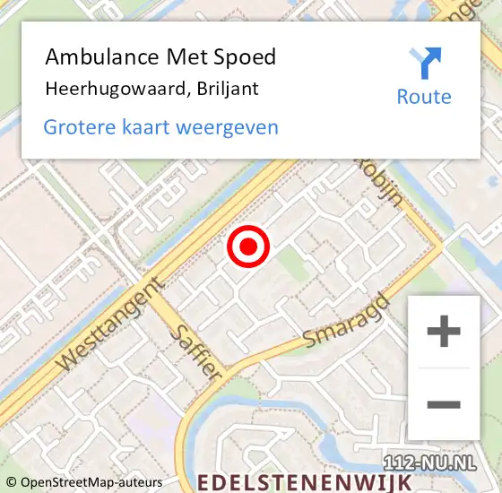 Locatie op kaart van de 112 melding: Ambulance Met Spoed Naar Heerhugowaard, Briljant op 17 augustus 2023 13:57