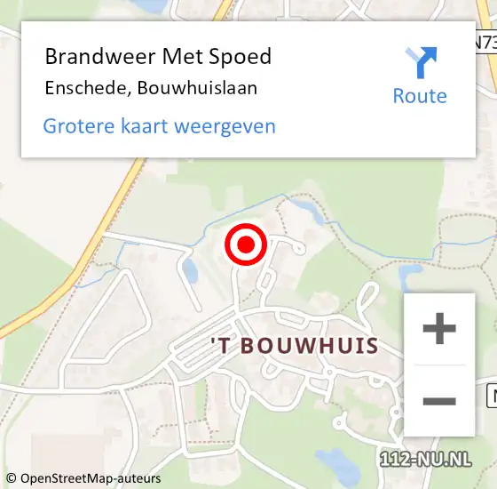 Locatie op kaart van de 112 melding: Brandweer Met Spoed Naar Enschede, Bouwhuislaan op 17 augustus 2023 14:35
