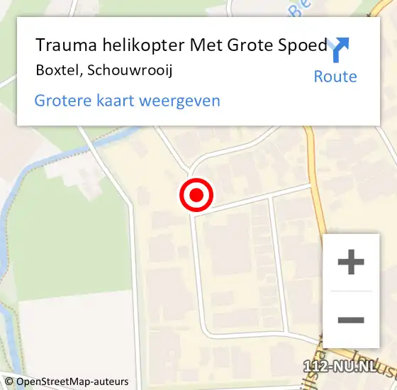 Locatie op kaart van de 112 melding: Trauma helikopter Met Grote Spoed Naar Boxtel, Schouwrooij op 17 augustus 2023 15:10