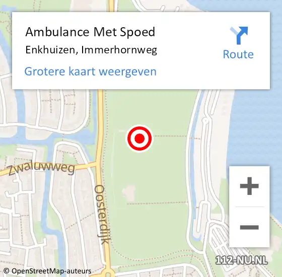 Locatie op kaart van de 112 melding: Ambulance Met Spoed Naar Enkhuizen, Immerhornweg op 17 augustus 2023 15:25