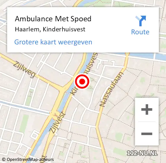 Locatie op kaart van de 112 melding: Ambulance Met Spoed Naar Haarlem, Kinderhuisvest op 17 augustus 2023 16:13