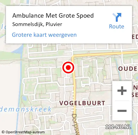 Locatie op kaart van de 112 melding: Ambulance Met Grote Spoed Naar Sommelsdijk, Pluvier op 17 augustus 2023 16:33