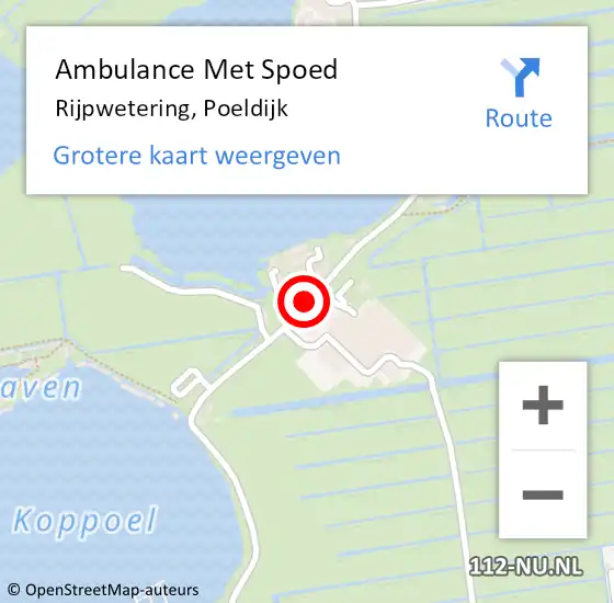 Locatie op kaart van de 112 melding: Ambulance Met Spoed Naar Rijpwetering, Poeldijk op 17 augustus 2023 16:37