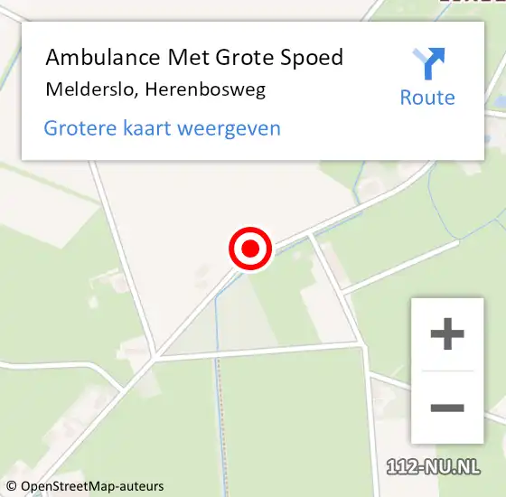 Locatie op kaart van de 112 melding: Ambulance Met Grote Spoed Naar Melderslo, Herenbosweg op 17 augustus 2023 16:43