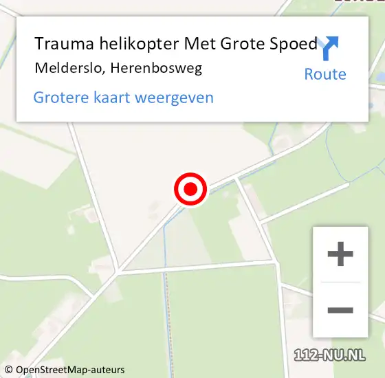 Locatie op kaart van de 112 melding: Trauma helikopter Met Grote Spoed Naar Melderslo, Herenbosweg op 17 augustus 2023 16:43