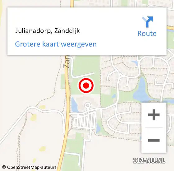 Locatie op kaart van de 112 melding:  Julianadorp, Zanddijk op 17 augustus 2023 16:50
