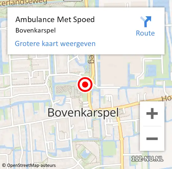 Locatie op kaart van de 112 melding: Ambulance Met Spoed Naar Bovenkarspel op 17 augustus 2023 17:09