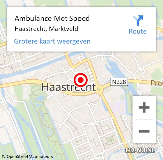 Locatie op kaart van de 112 melding: Ambulance Met Spoed Naar Haastrecht, Marktveld op 17 augustus 2023 18:04