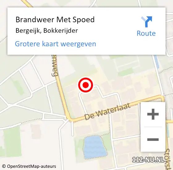 Locatie op kaart van de 112 melding: Brandweer Met Spoed Naar Bergeijk, Bokkerijder op 17 augustus 2023 18:33