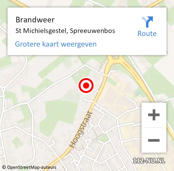 Locatie op kaart van de 112 melding: Brandweer St Michielsgestel, Spreeuwenbos op 5 september 2014 05:37