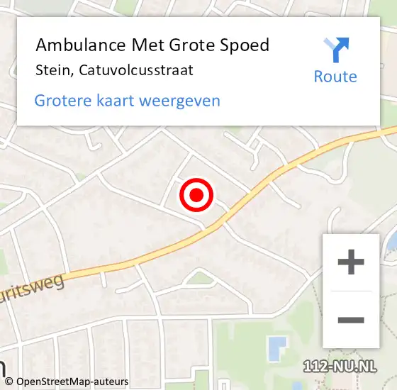 Locatie op kaart van de 112 melding: Ambulance Met Grote Spoed Naar Stein, Catuvolcusstraat op 5 september 2014 05:45