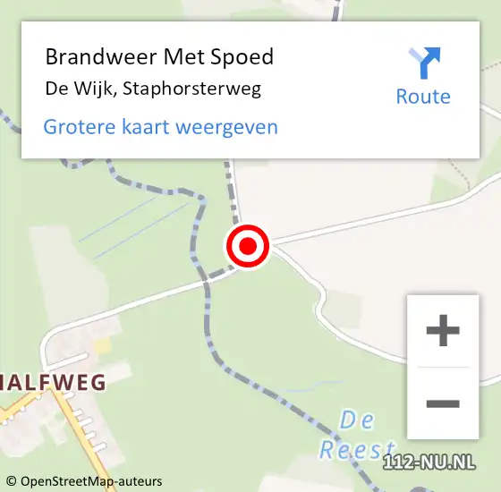 Locatie op kaart van de 112 melding: Brandweer Met Spoed Naar De Wijk, Staphorsterweg op 17 augustus 2023 20:15