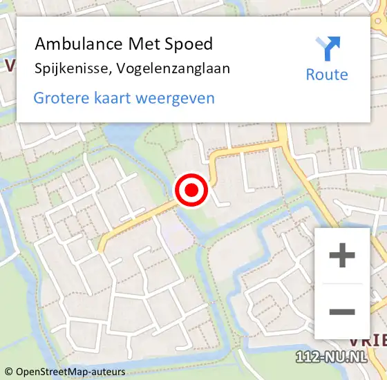 Locatie op kaart van de 112 melding: Ambulance Met Spoed Naar Spijkenisse, Vogelenzanglaan op 17 augustus 2023 20:48