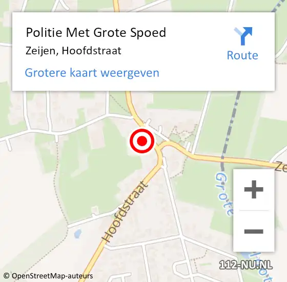 Locatie op kaart van de 112 melding: Politie Met Grote Spoed Naar Zeijen, Hoofdstraat op 17 augustus 2023 21:56