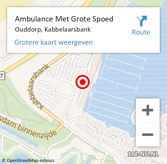 Locatie op kaart van de 112 melding: Ambulance Met Grote Spoed Naar Ouddorp, Kabbelaarsbank op 17 augustus 2023 22:21