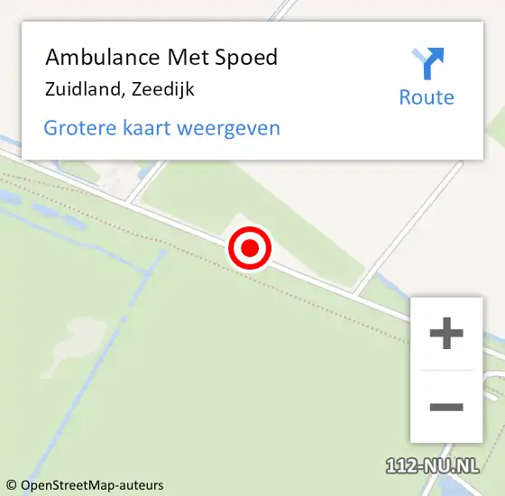 Locatie op kaart van de 112 melding: Ambulance Met Spoed Naar Zuidland, Zeedijk op 17 augustus 2023 22:27