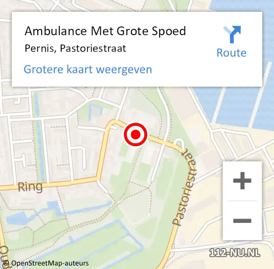 Locatie op kaart van de 112 melding: Ambulance Met Grote Spoed Naar Pernis, Pastoriestraat op 17 augustus 2023 22:39
