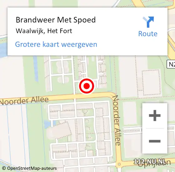 Locatie op kaart van de 112 melding: Brandweer Met Spoed Naar Waalwijk, Het Fort op 17 augustus 2023 22:41