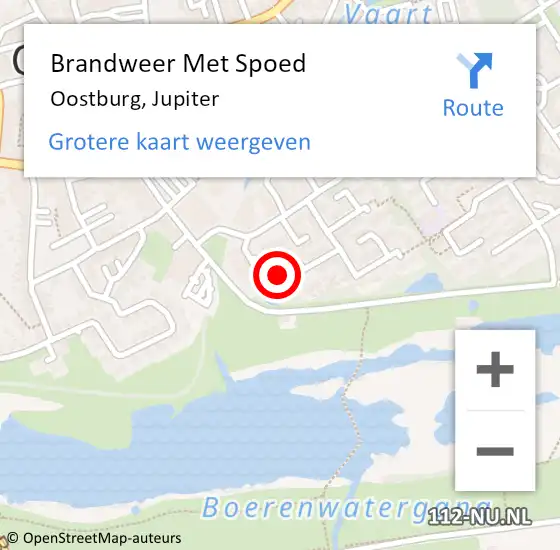 Locatie op kaart van de 112 melding: Brandweer Met Spoed Naar Oostburg, Jupiter op 17 augustus 2023 23:19