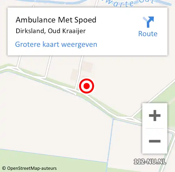 Locatie op kaart van de 112 melding: Ambulance Met Spoed Naar Dirksland, Oud Kraaijer op 17 augustus 2023 23:32