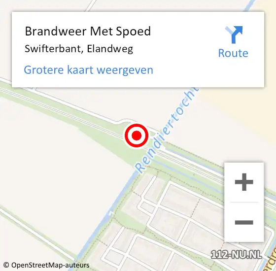 Locatie op kaart van de 112 melding: Brandweer Met Spoed Naar Swifterbant, Elandweg op 18 augustus 2023 03:09